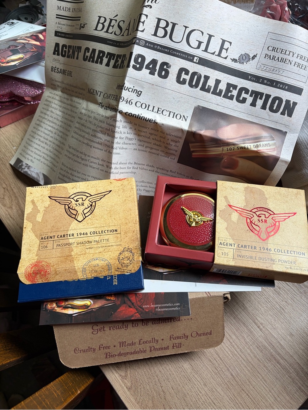 Besame Agent Carter New With Tags & newspaper set in boxes. Sold as a set only.